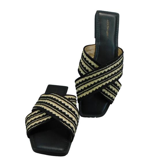 Ann Taylor Women's Flats Woven Straw Crossover Slide Sandals - Size 7 New - Picture 3 of 10